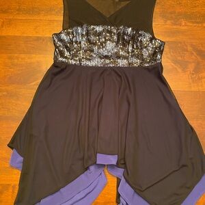 Black and Blue Sequin Top